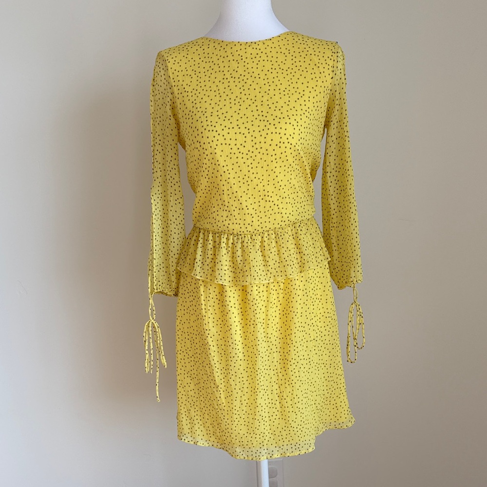 Zara Yellow Star Long Sleeve Dress
